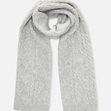 Faux Pearl Cable Knit Beanie