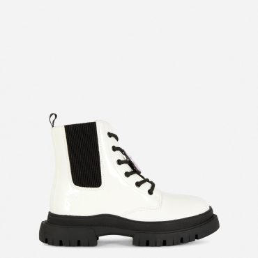 Chunky Sole Patent Ankle Boots