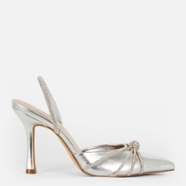 Rhinestone Strap Slingback Heels