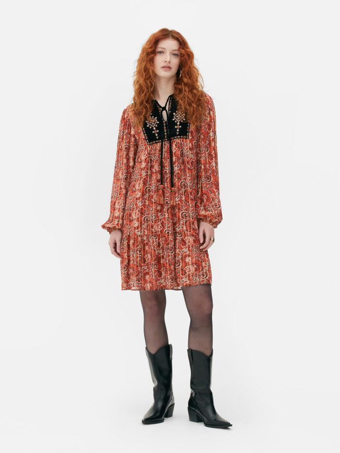 Paisley Mini Smock Dress