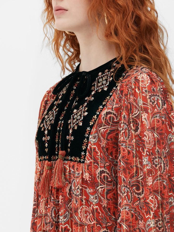 Paisley Mini Smock Dress - Image 3