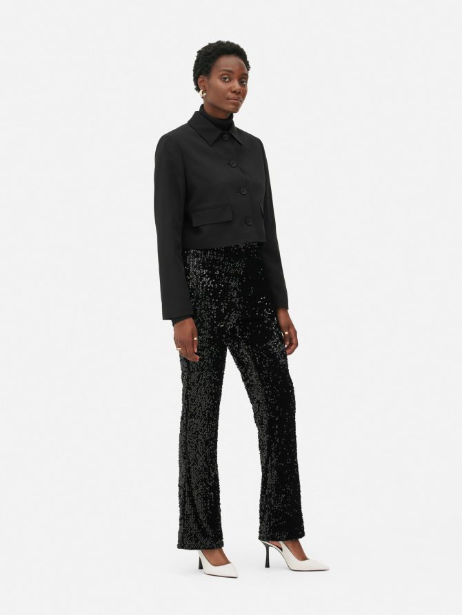 Sequin Flared Trousers
