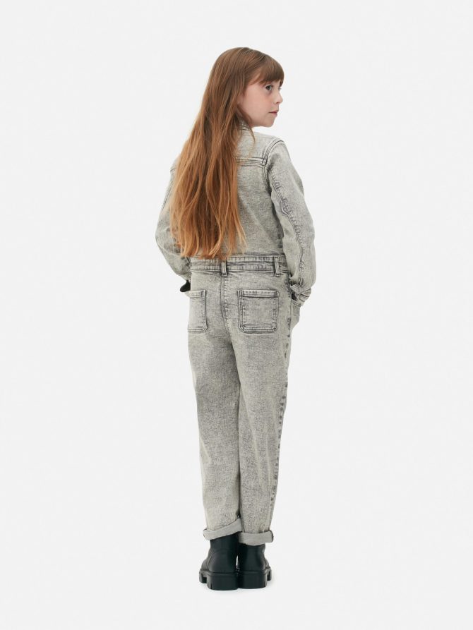 Long Sleeve Denim Jumpsuit - Image 2
