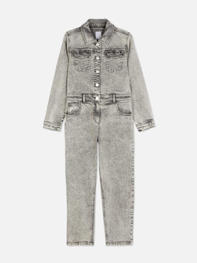 Long Sleeve Denim Jumpsuit - Image 3