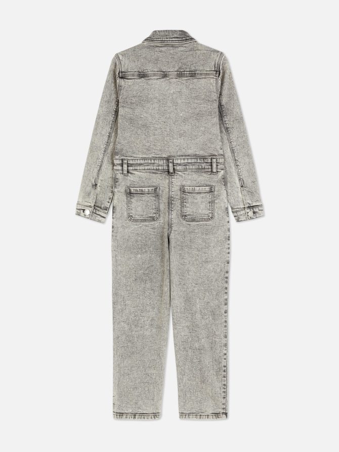 Long Sleeve Denim Jumpsuit - Image 4