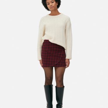 Brushed Wrap Mini Skirt