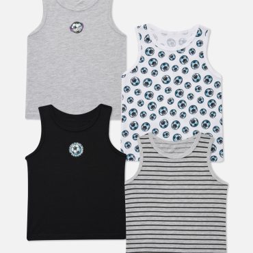4-Pack Football Print Vests