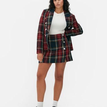 Tartan Bouclé Mini Skirt