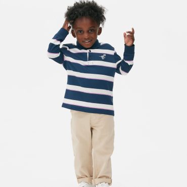 Striped  Long Sleeve Polo