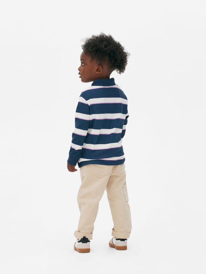 Striped  Long Sleeve Polo - Image 2