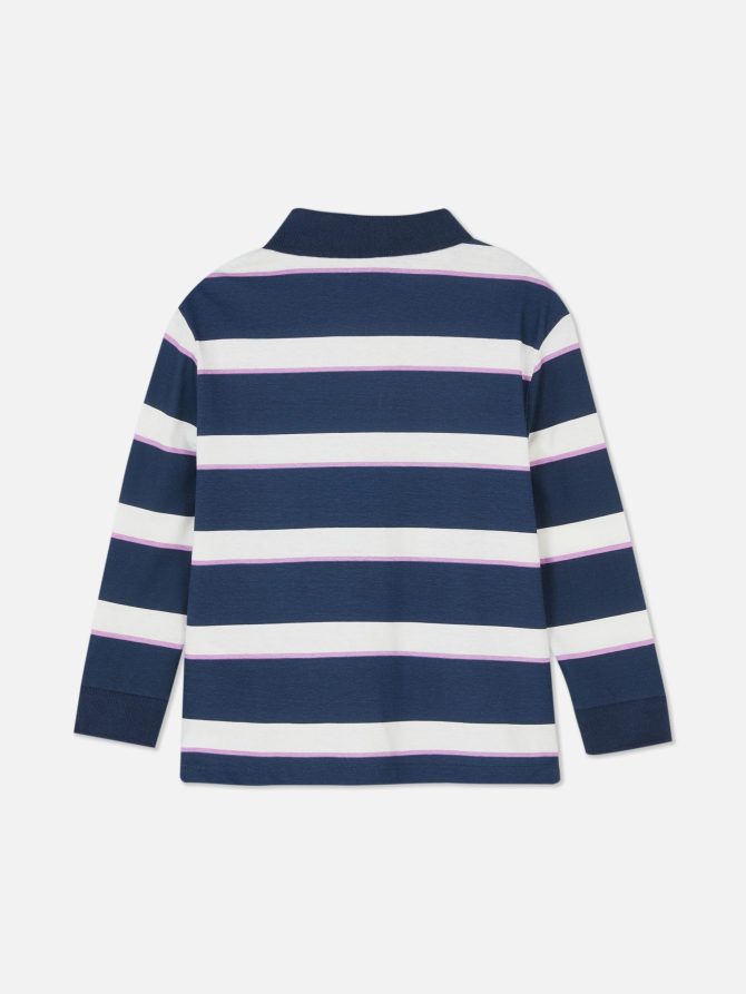 Striped  Long Sleeve Polo - Image 4