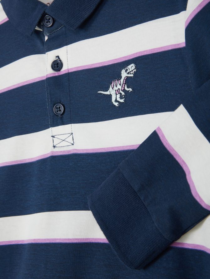 Striped  Long Sleeve Polo - Image 5
