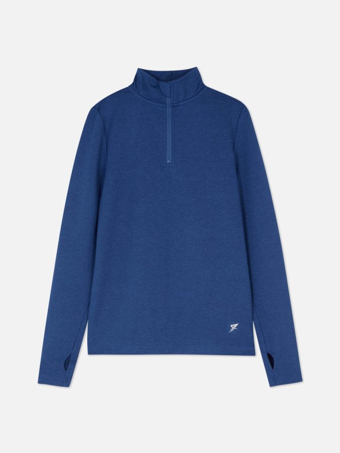 Quarter Zip Track Top with Thumb Holes - Image 3