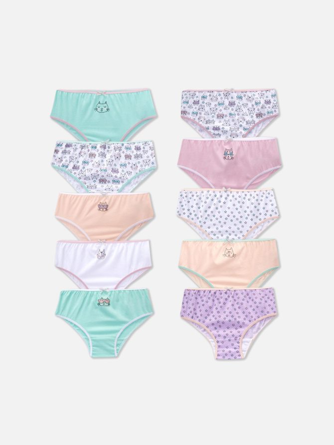 10-Pack Cat Print Briefs