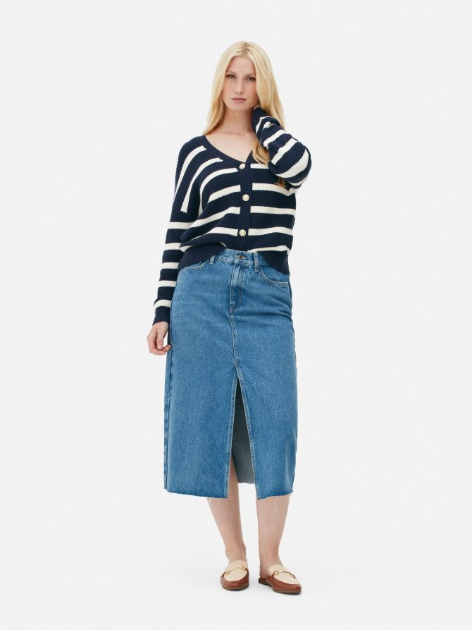 Ribbed Striped Cardigan