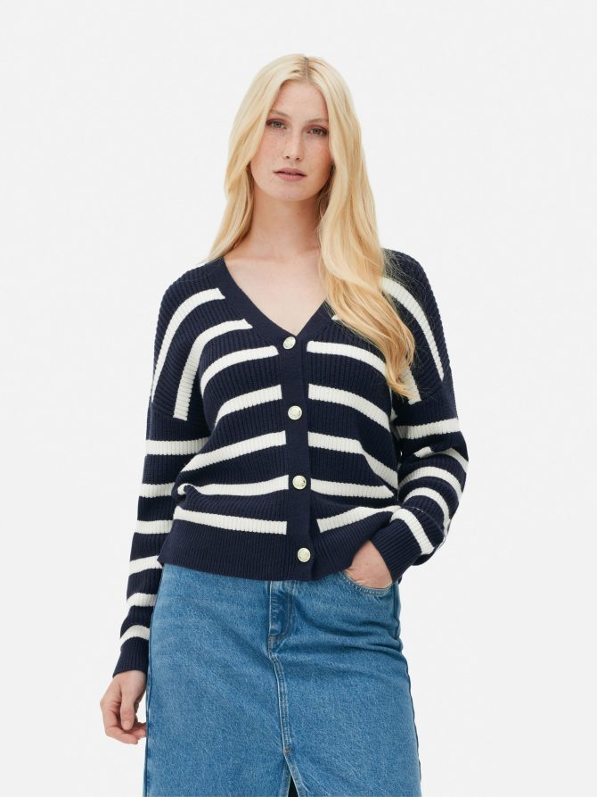 Ribbed Striped Cardigan - Image 2