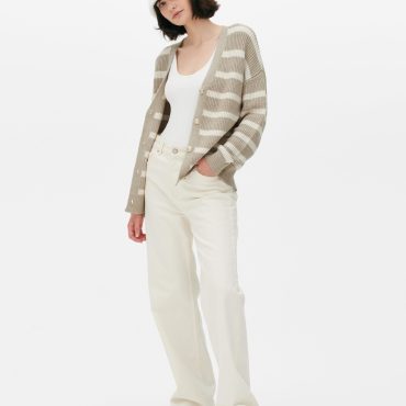Ribbed Striped Cardigan