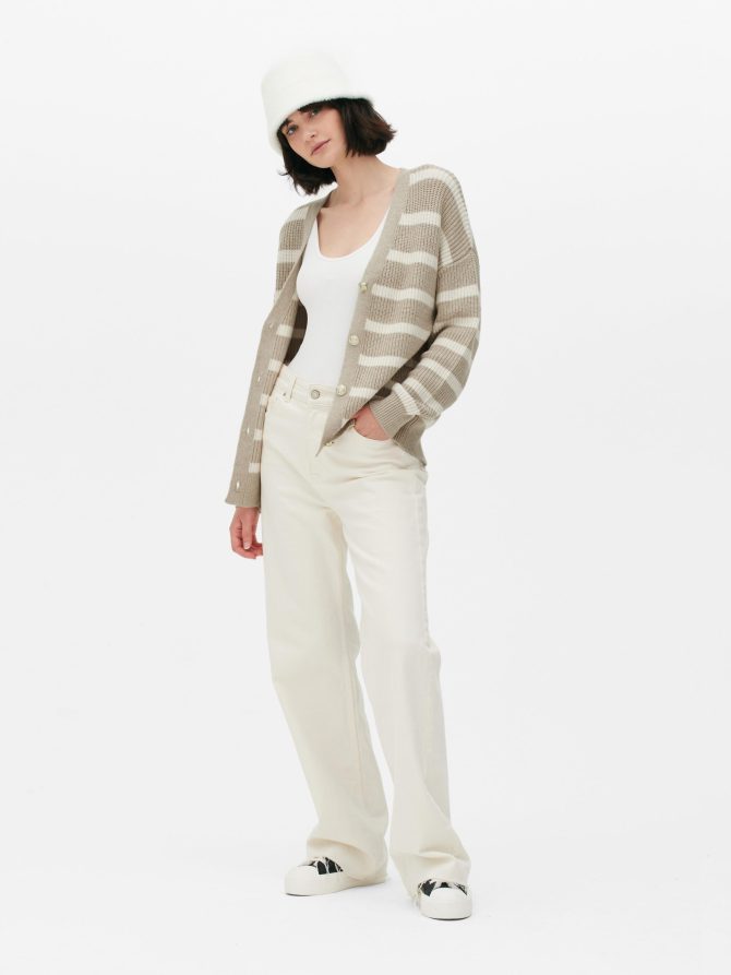 Ribbed Striped Cardigan