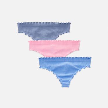 3-Pack Seamfree Lettuce Hem Thongs
