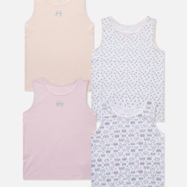 4-Pack Cat Print Vests