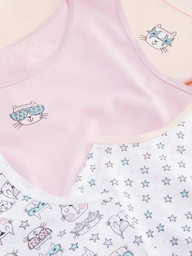 4-Pack Cat Print Vests - Image 2