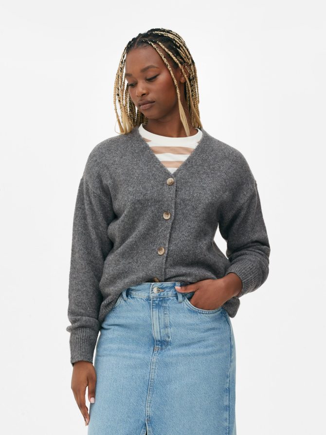 V-Neck Knit Cardigan - Image 2