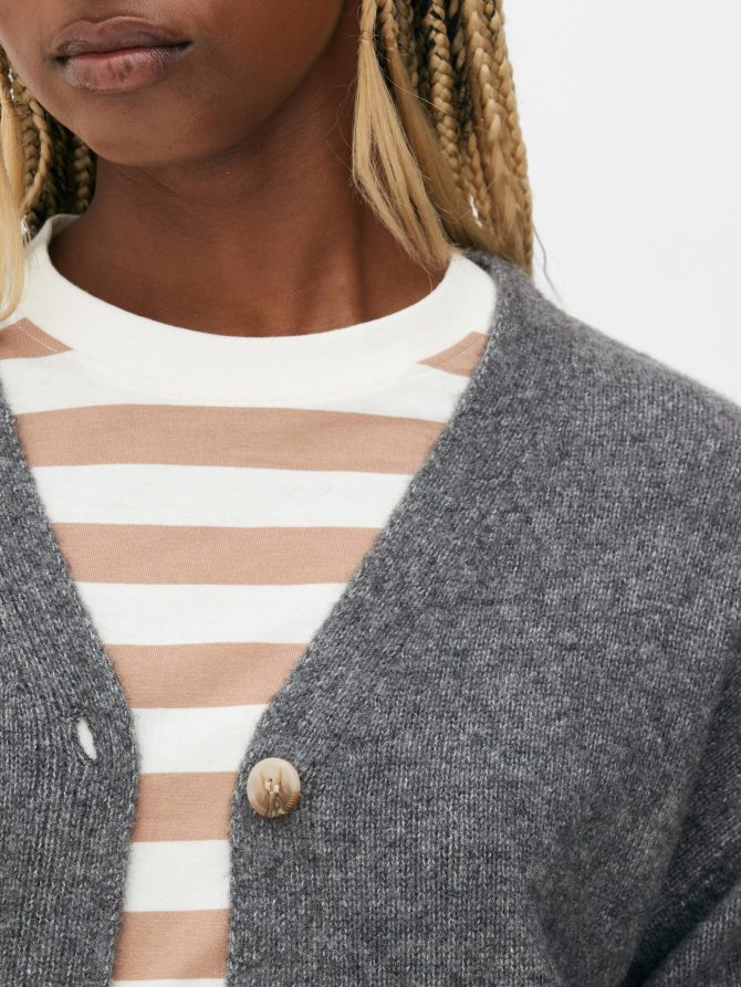 V-Neck Knit Cardigan - Image 3