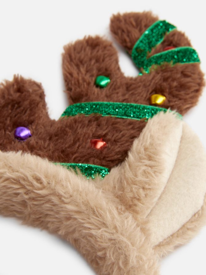 Faux Fur Christmas Reindeer Headband - Image 2