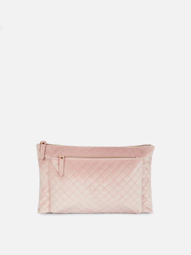 Velvet Quilted Toiletry Bag