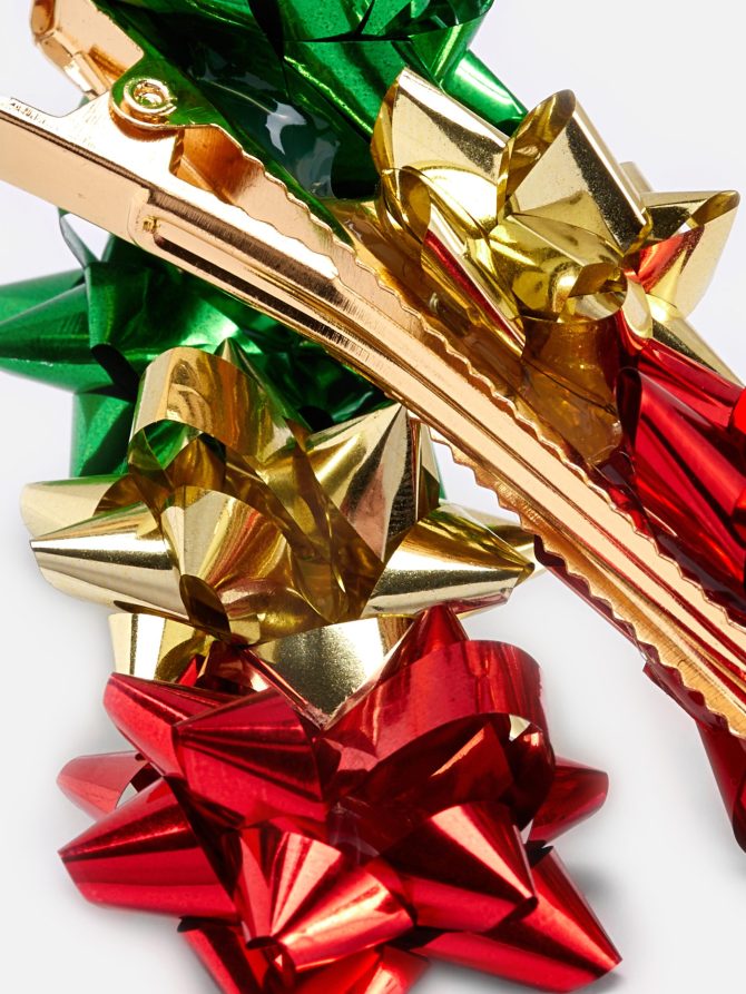 2-Pack Christmas Bow Hair Clips - Image 2