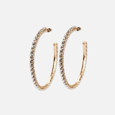 Large Rhinestone Hoop Earrings