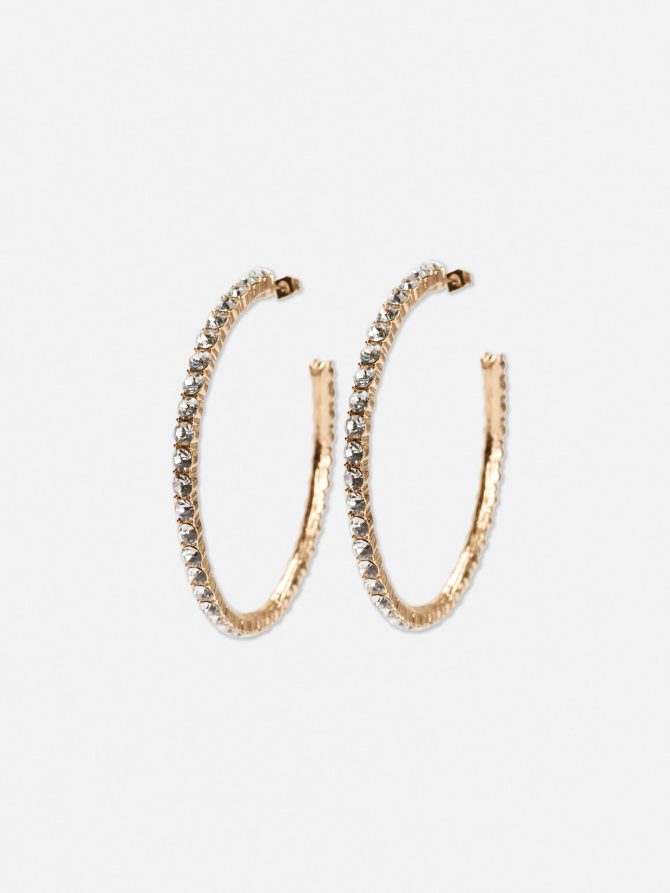 Large Rhinestone Hoop Earrings