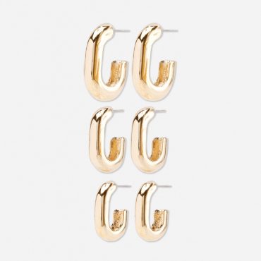 3-Pack Oval Hoop Earrings