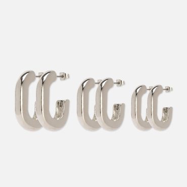 3-Pack Oval Hoop Earrings