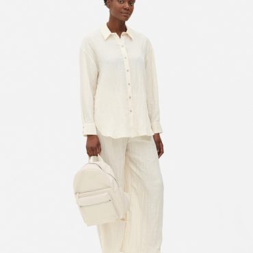 Crinkle Button Down Shirt