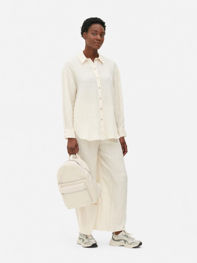 Crinkle Button Down Shirt