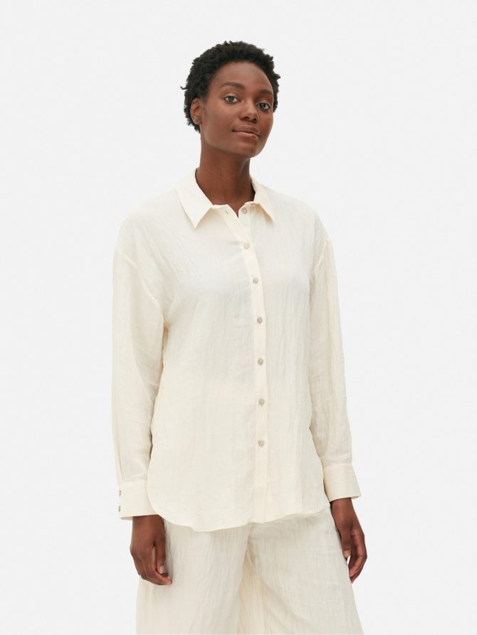 Crinkle Button Down Shirt - Image 2