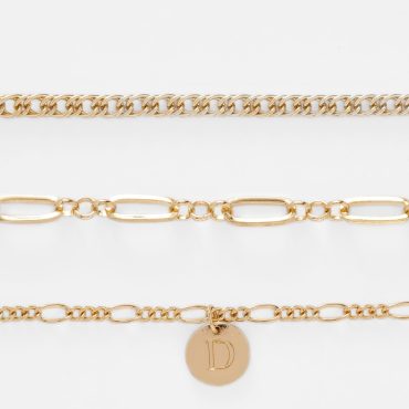 3-Pack Initial Charm Jewelry Set