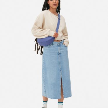 Exposed Hem Cropped Crew Sweatshirt