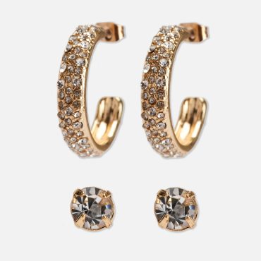 2-Pack Rhinestone Stud Earrings