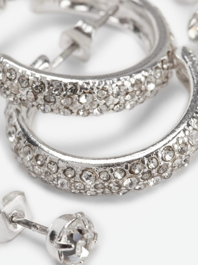 2-Pack Rhinestone Stud Earrings - Image 2