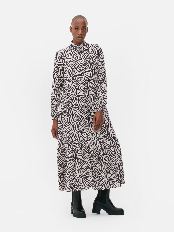 Button Down Long Sleeve Smock Dress - Image 2