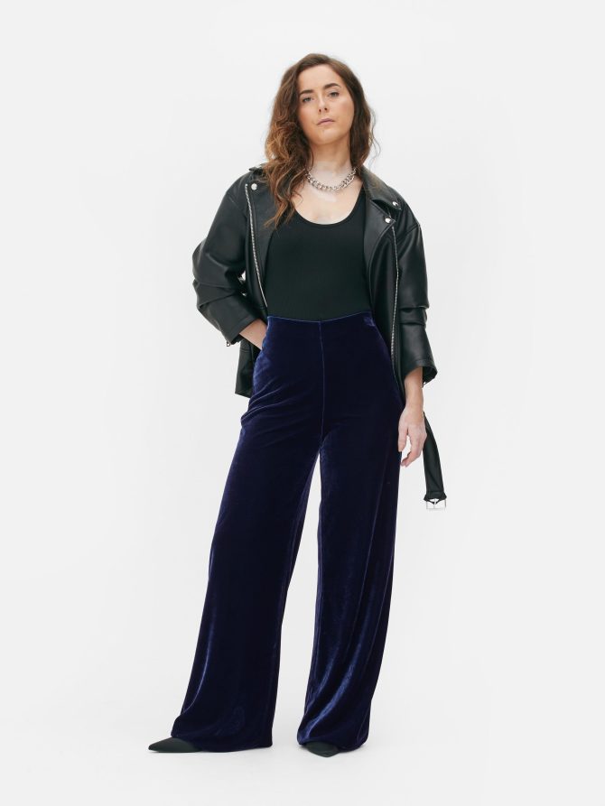 Wide Leg Velvet Pants