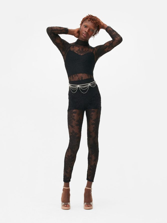 Rita Ora Floral Lace Leggings - Image 2