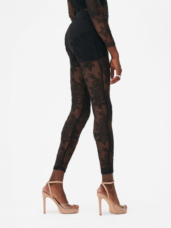 Rita Ora Floral Lace Leggings - Image 4