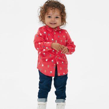Long Sleeve Corduroy Christmas Shirt