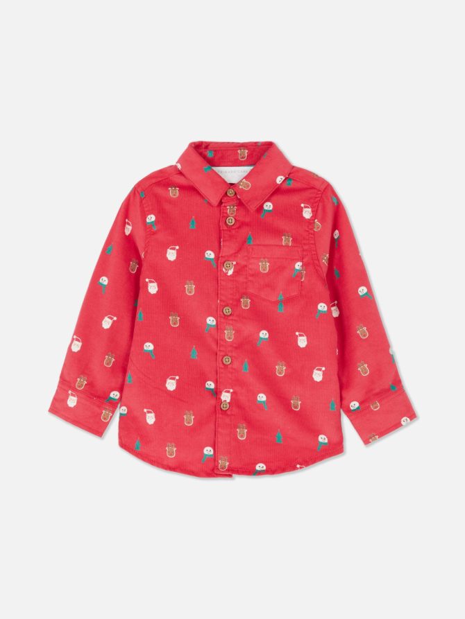 Long Sleeve Corduroy Christmas Shirt - Image 3