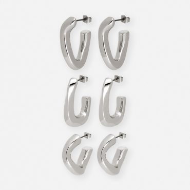 3-Pack Twisted Hoop Earrings