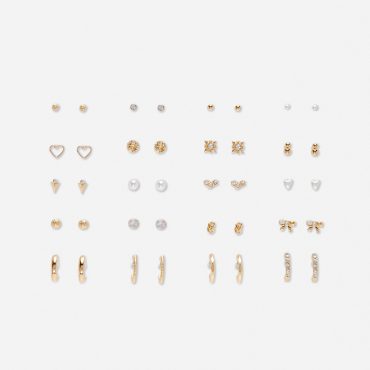 20-Pack Stud and Hoop Earrings