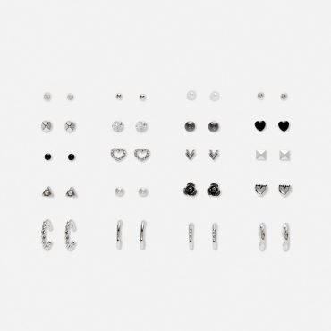 20-Pack Stud and Hoop Earrings